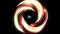 Abstract loading circle from 0 to 100 percent ring with red and beige 3d twisted stripes. Animation. Glowing volume