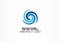 Abstract logo for business company. Eco, nature, whirlpool, spa, aqua swirl Logotype idea. Water spiral, blue circle