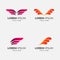 Abstract Logo Collection, orange and purple color