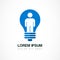 Abstract logo design template. Light bulb with man, business, so