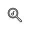 Abstract logo icon with search / review concept, for entertainment / music business, illustrated with magnifying glass and melody