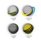 Abstract logo modern globes icon set with color decorative lines