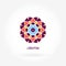 Abstract logotype. Flower. Kaleidoscope bud. Mandala logo. Company logo, mark, emblem and element.