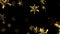 Abstract loop falling gold snowflakes on black background