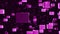 Abstract looped animated background based on the movement of purple-violet cubes of crystals gathering and disintegrating into a