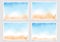 abstract loose blue and sand beach watercolor background for wedding invitation card template layout 5x7 horizantal