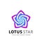 Abstract Lotus Star Company Logos Design Vector Illustration Template