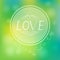 Abstract love green background.