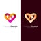 Abstract love logo and medical icons, heart logos