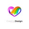 Abstract love logo with wing design combination,