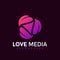 Abstract Love Media Creative Modern Logo Design Vector Illustration