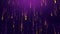 Abstract Low Angle Perspective View Purple Yellow Shiny Blurry Focus Magic Glitter Particles Rain Falling