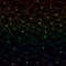 Abstract low poly rainbow net on black background