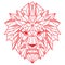 Abstract Low Polygon Lion Head Red Color Vector Illustration