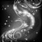 Abstract luminous fantasy background in black and white colors