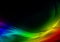 Abstract luminous rainbow and black background