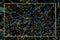 Abstract luxury black granite glow dark teal gold blue mineral over gold border