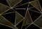 Abstract luxury gold polygonal pattern on black background. Beautiful template with golden geometric and line decoration