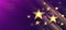 Abstract luxury golden stars on dark blue and purple background with lighting effect and spakle. Template premium award design