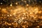 Abstract luxury swirling gold background with gold particle. Christmas Golden light shine particles bokeh on dark background