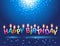 Abstract magic light with colorful candles happy birthday