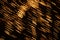 Abstract many gold color light moving zigzag oblique like worm on black background