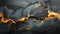 abstract marble design with gold paint and light streaks in black