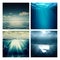 Abstract marine assorted backgrounds set