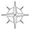 Abstract mariner\\\'s compass vector icon. Wind rose icon