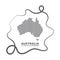 Abstract mash line background with Map of Australia vector in eps.10