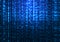 Abstract matrix technology blue magic sparkling glitter particles lines on dark background