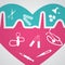 Abstract medical heart heartbeat creative icons