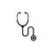 Abstract medical icon with stethescope, illustration on white background - Vector