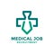 Abstract medical job recruitment logo design