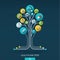 Abstract medicine background. Growth tree concept