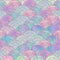 Abstract mermaid fish scale wave japanese seamless pattern