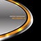 Abstract metal silver gold curve on black luxury vector