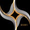 Abstract metal star gold line black background vector