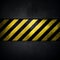 Abstract metallic background with yellow and black warning strip