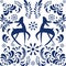 Abstract mexican puebla talavera mosaic illustration deer