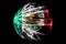 Abstract Mexico sparkling flag, Christmas ball concept isolated on black background