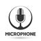 Abstract microphone podcast digital radio audio table broadcast record flat style studio microphone logo icon