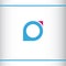 Abstract minimal bird logo. Blue and pink color. Multimedia logo. Logo design template