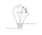 Abstract minimal bulb and face out line design. continuous line drawing. smart person concept