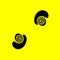 abstract minimal design in yellow and black colours with pair of raised eye brows
