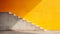 Abstract Minimalism: Concrete Stairs On A Yellow Wall With Sun-soaked Colors