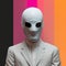 Abstract Minimalism: The Ghost Humanoid In A Colorful Suit