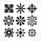 Abstract Minimalist Black Snowflake Symbols And Icons