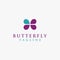 Abstract minimalist Butterfly wings logo icon vector template