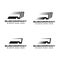 Abstract minimalist fast bus logo set template , Traveling Transportation logo set